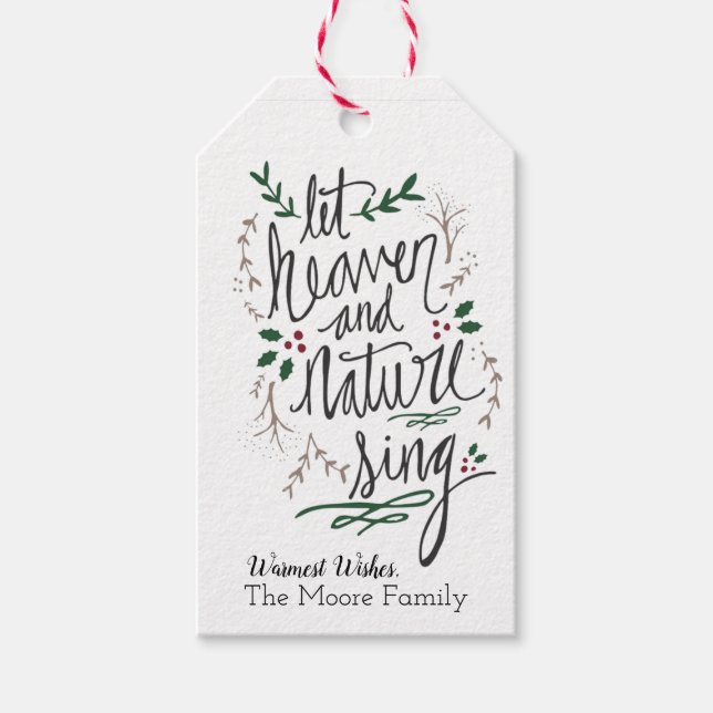 Deixe o céu cantar a etiqueta de Natal (Frente)