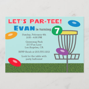 DEIXE o convite de aniversário do golfe do disco