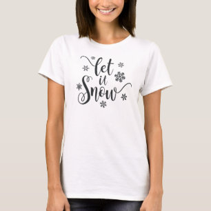 Deixe-o nevar a caligrafia natalícia Camisa