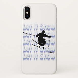 Deixe-o nevar capas de iphone esquiadora