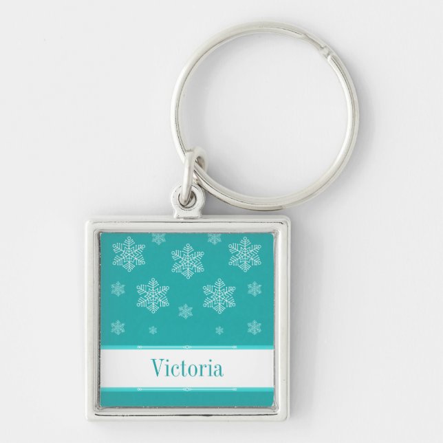 Deixe-o nevar Chaveiro Premium, Aqua (Frente)