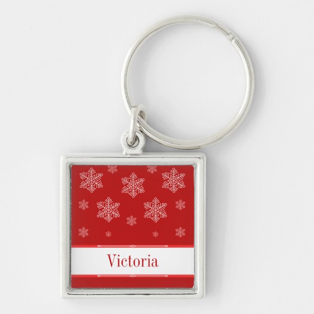 Deixe-o nevar Chaveiro Premium, vermelho (Frente)