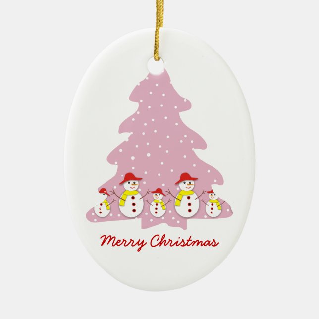 Deixe-o nevar Enfeites de natal personalizado (Frente)