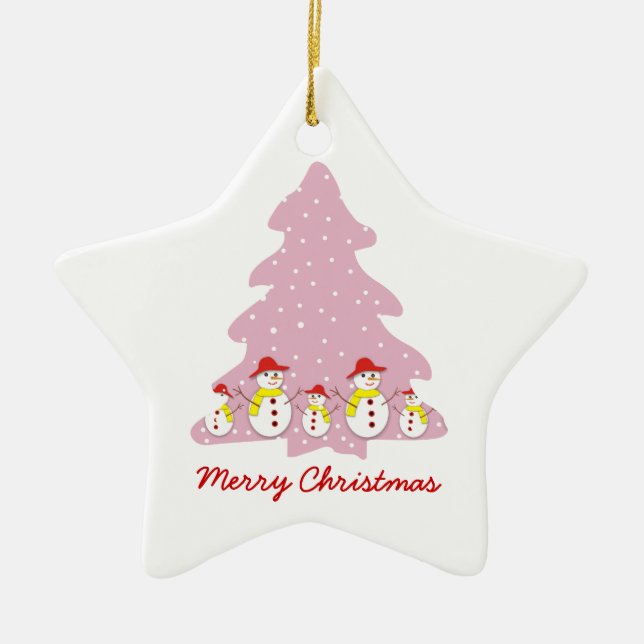 Deixe-o nevar Enfeites de natal personalizado (Frente)