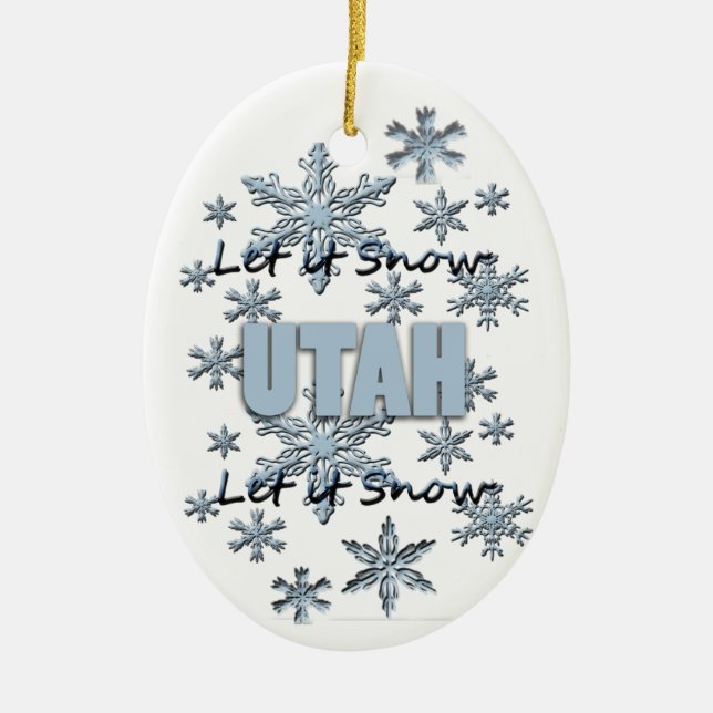Deixe-o nevar Enfeites de natal Utah (Frente)