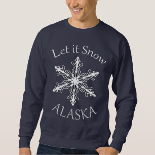 Deixe-o nevar Marinho do Alaska, camiseta azul