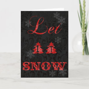 Deixe-O Neve Preto Cartões De Natal.