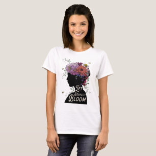 Deixe o t-shirt das mulheres da flor da igualdade