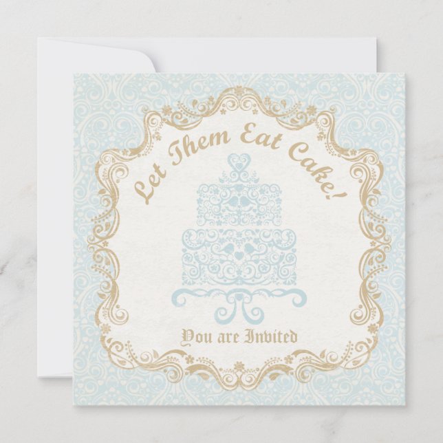 Deixe-Os Comer Convite De Bolo (Frente)