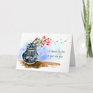 Deixe seus sonhos voarem com o cartão de saudação 