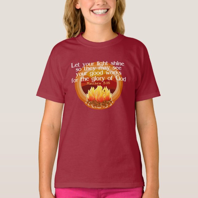 Deixe Sua Luz Brilhar Camisas Cristãs de Acampamen (Frente)