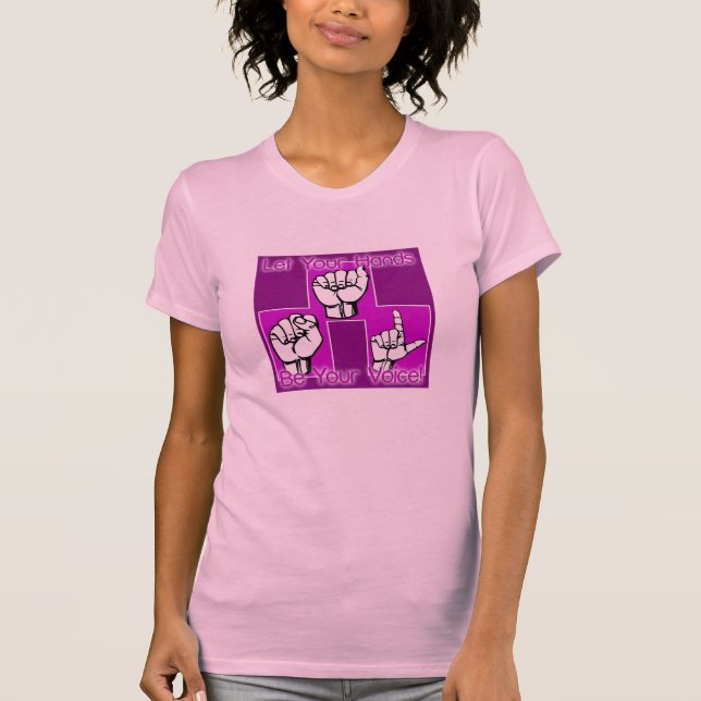 Deixe suas mãos ser sua camisa do rosa da voz (Frente)