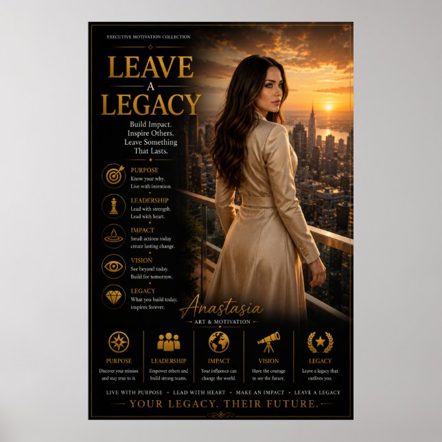Deixe um Legado – Poster para Escritório Executivo (Frente)