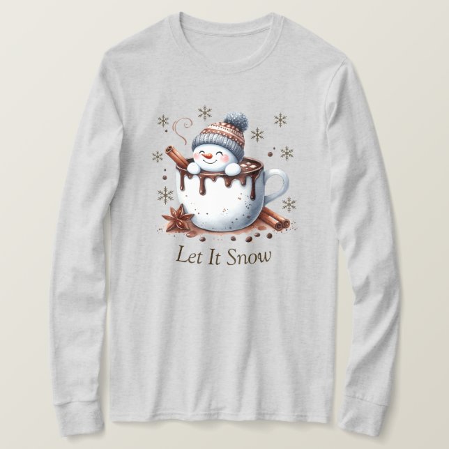 Deixem-Na Neve Longa Sleeve T-Shirt (Frente do Design)
