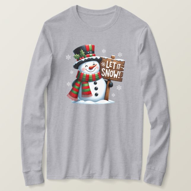 Deixem-Na Neve Longa Sleeve T-Shirt (Frente do Design)