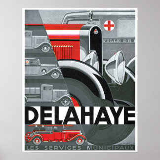 Delahaye Automobile Ad Vintage Art Poster