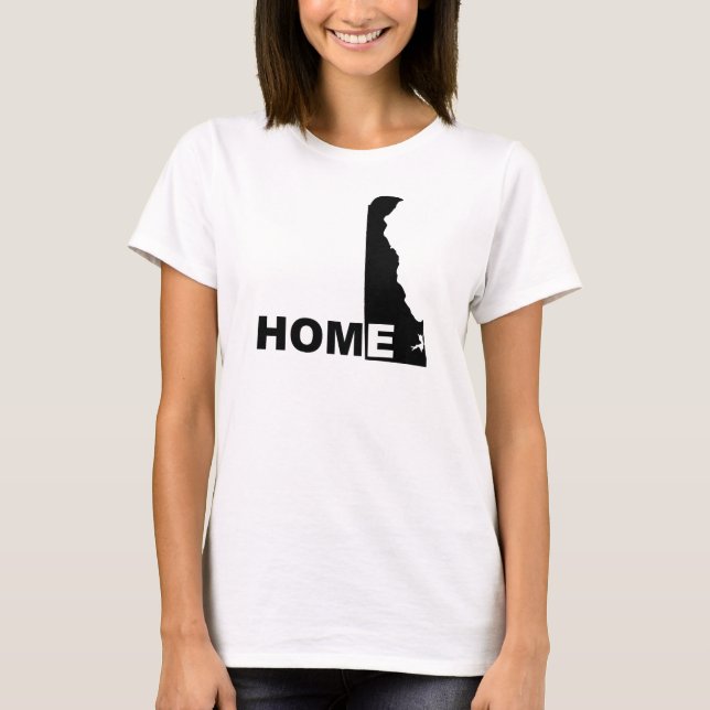 Delaware Casa Longe Da Camiseta Do Estado (Frente)