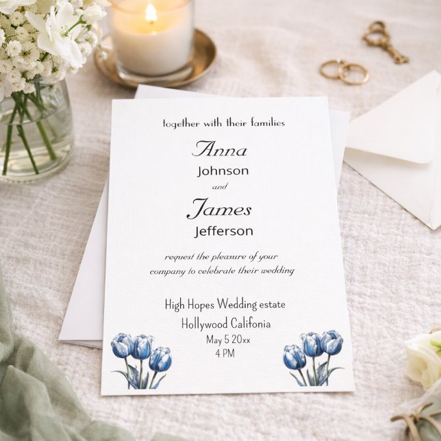 Delft Blue Tulip, convite personalizado para casam (Criador carregado)