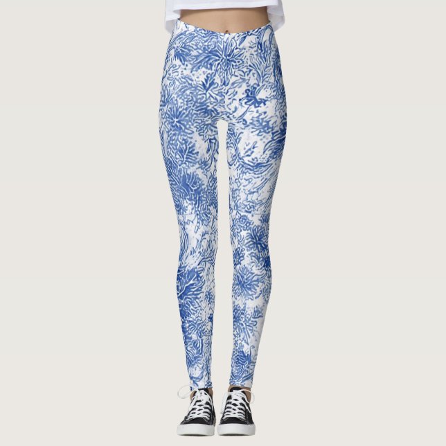 Delft Floral Tapeçaria - Leggings (Frente)