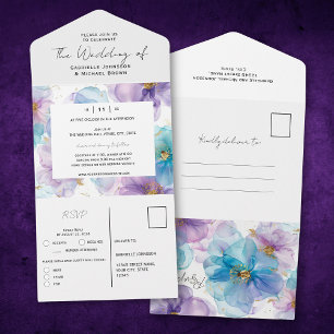 Delicado Azul Floral Transparente Brilhante Casame
