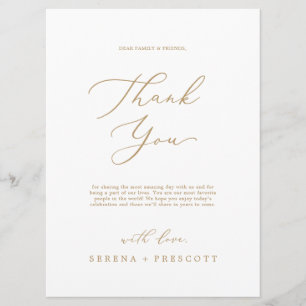 Delicar Dourado 6,5 x 8,75" Obrigado Cartão de Rec