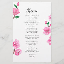 Delicar o Flor de Cereja. Menu de casamento da pri