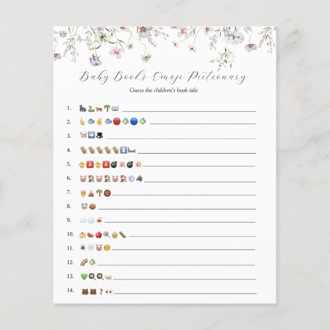 Delicar Roxo de Flor Selvagem Livros de Bebê Emoji (Frente)