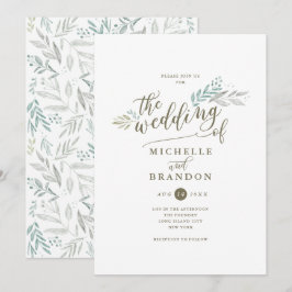 Delicar Script Greenery | Convite Para Casamento