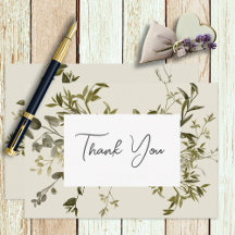 Delicate Boho Greenery Cartões de agradecimentos d