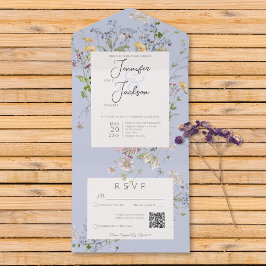 Delicate Boho Wildflower Periwinkle Código QR