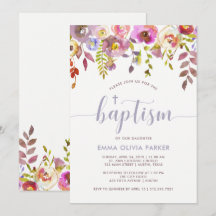 Delicate Floral | Convite Baptism