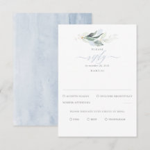Delicate Greenery e Dusty Blue Wedding RSVP