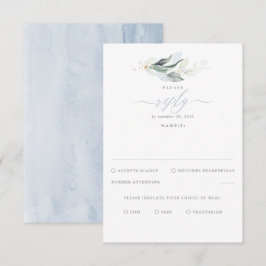 Delicate Greenery e Dusty Blue Wedding RSVP