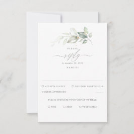 Delicate Greenery e RSVP de Casamento Dourado