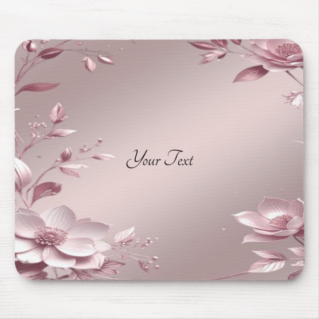 Delicate Pink Floral Mousepad (Frente)