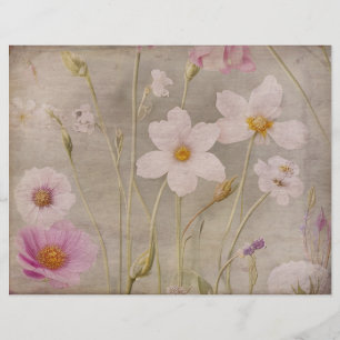Delicate Vintage Floral Scrapbook Paper