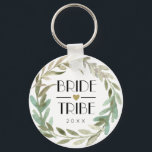 Delicate Watercolor Greenery Bride Chaveiro<br><div class="desc">Delicate Watercolor Greenery Bride Tribe Bridesmaid Chaveiro.</div>