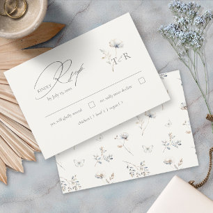 Delicate Wildflower Watercolor ID1102 RSVP