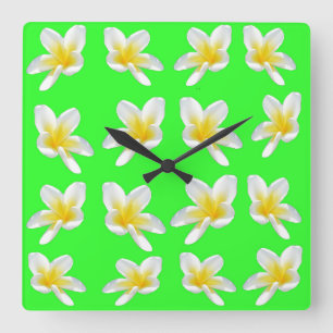Delícia de Frangipani Verde, Relógio de Parede Qua