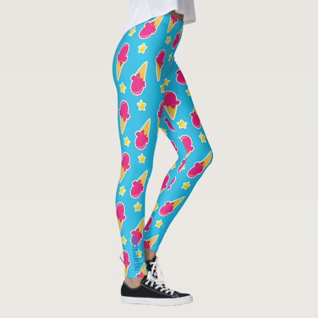Delícia na Calçada: Leggings de Sorvete & Estrelas (Direita)