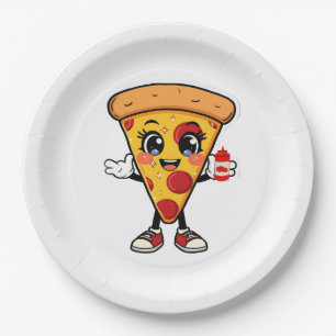 Deliciosa Fatia de Pizza em Pratos de Papel Divert