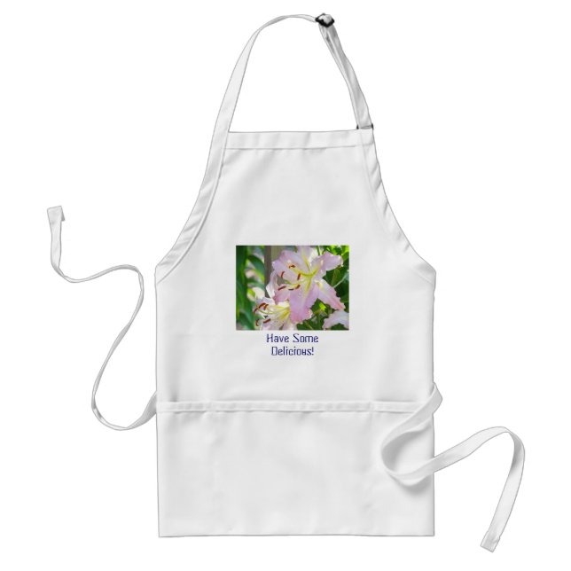Delicioso! avental Flores de Lírio Rosa Jardim Flo (Frente)