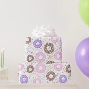 Deliciosos Donuts em Papel de Embrulho Branco