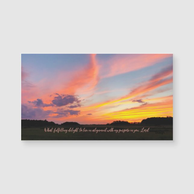 Delight Inspiron Quote Sunset Fotografia Magnet (Frente)
