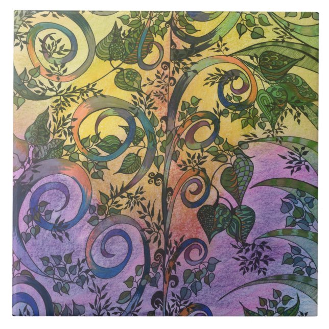 Delírios Ilusões Azulejo de cerâmica grande (Frente)