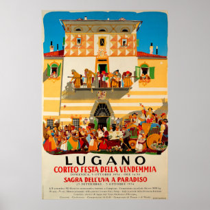 Della Vendemmia do festa de Corteo, Lugano, poster