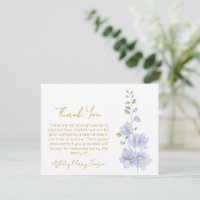 Delphinium | Cartão de Agradecimento por Luto