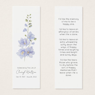 Delphinium | Marcador de Página Simples Mini Memor