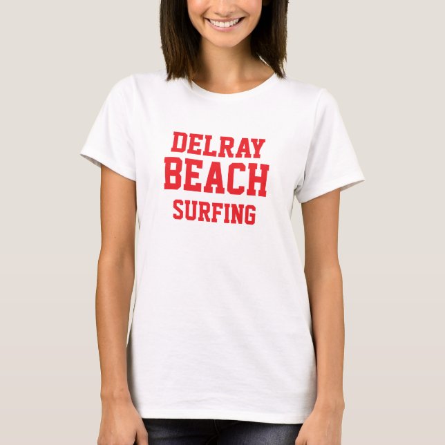 Delray Beach Florida Surfing T-Shirt (Frente)