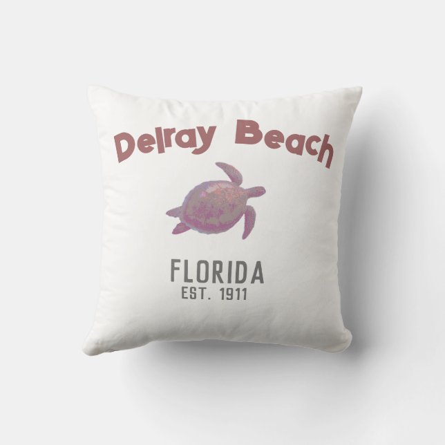 Delray Beach Flórida, Tartaruga Marinha, almofada  (Verso)